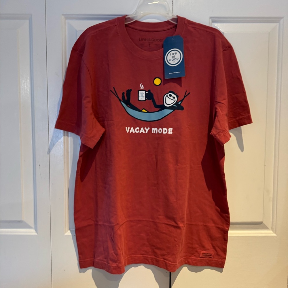 Life Is Good Red 'Vacay Mode' Graphic Tee